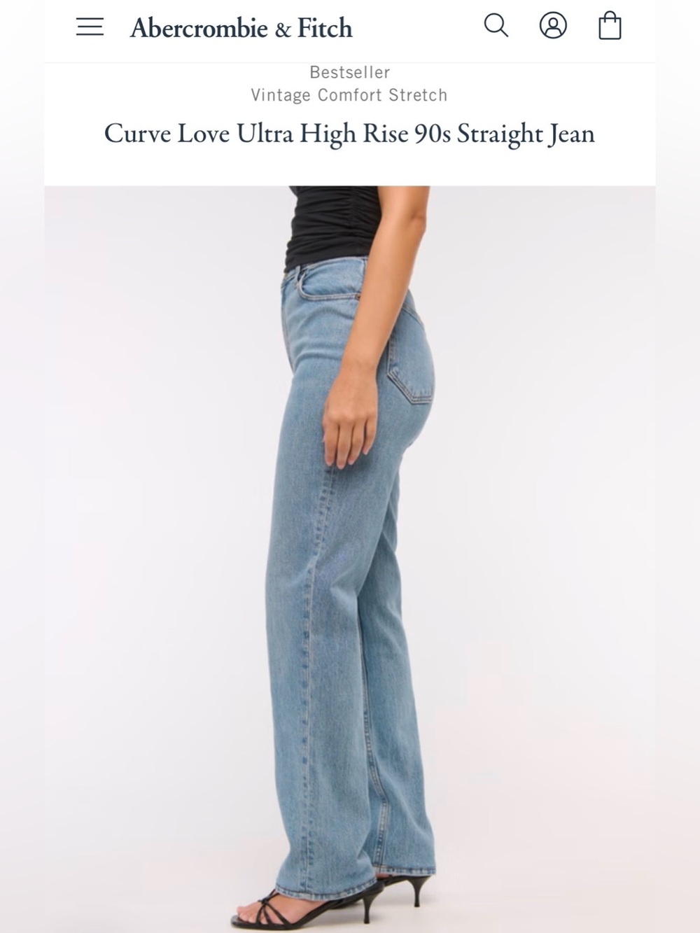 Abercrombie Curve Love Ultra High Rise 90s Straight Jean size 26